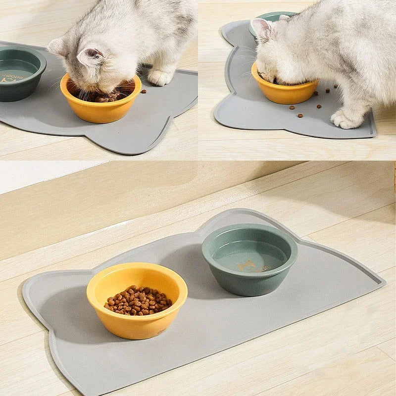 Pet Placemat Feeding Mat for Cats and Dogs Waterproof Leakage Food with Nonspill Nonslip Easy to Clean Silicone Placemats