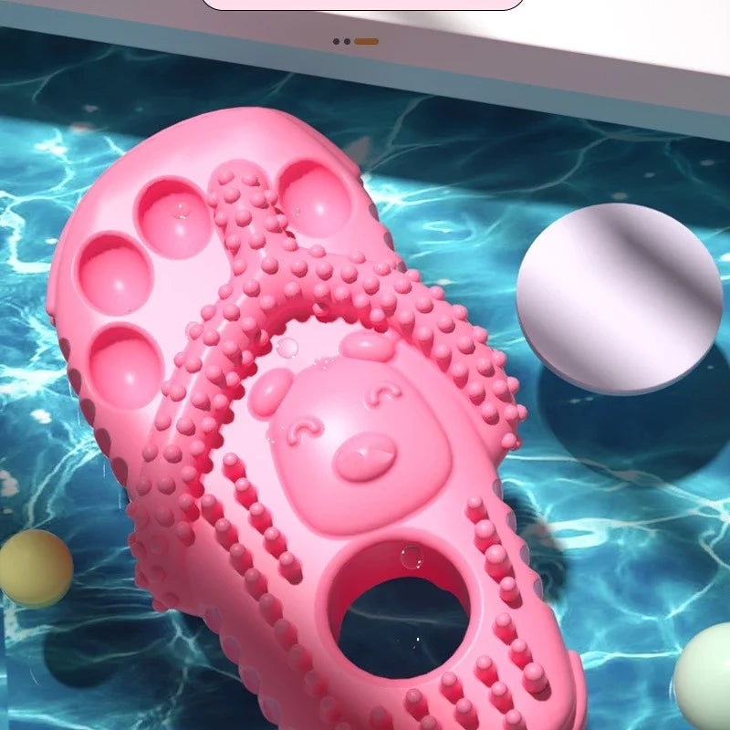 Dog Bite Slippers Toys Pets Biting Cats Dogs Protruding Points Grinding Cleaning Teeth TPR Voice Toys Food Clip Pet Toy Supplies