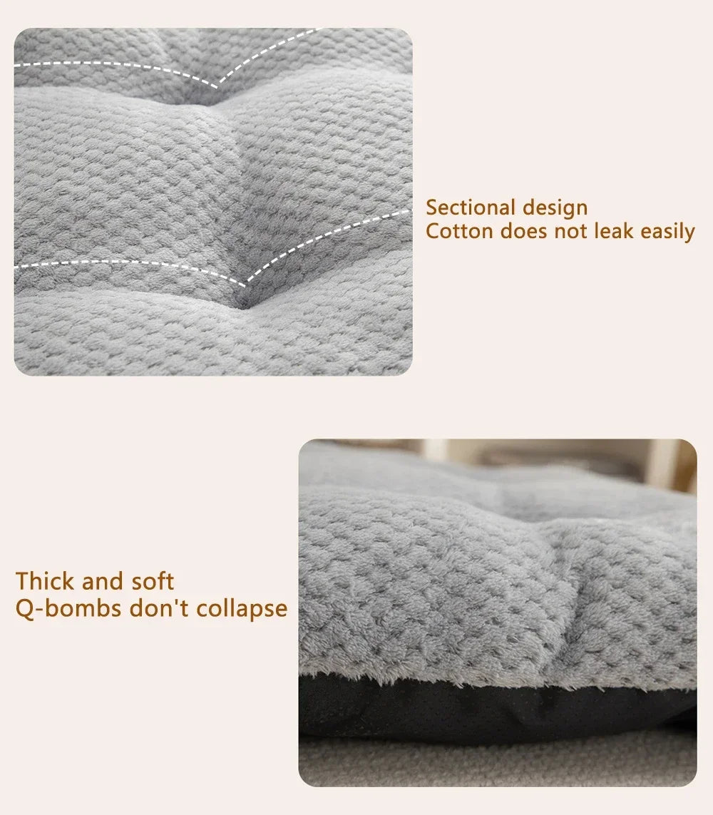 Dog Bed Pet Mat Pet Bed Washable Plush Pet Crate Bed For Dog Anti-Slip Pet Mat Bed For Cat Fluffy Comfy Pet Sleeping Mat
