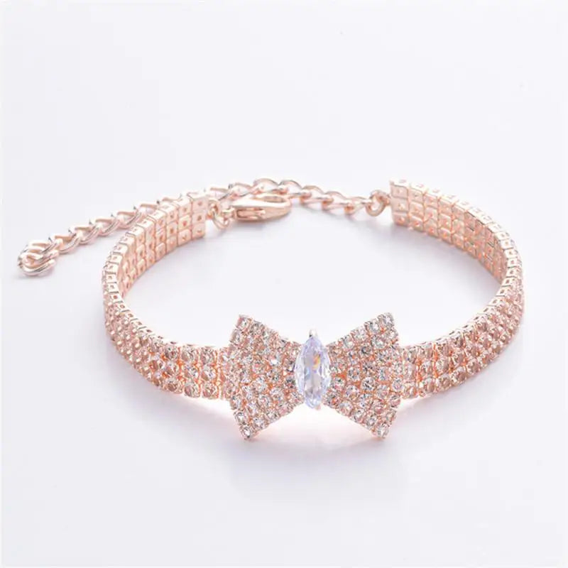Cat Necklace Collar For Small Animals Luxury Cute Pet Supplies Puppy Collar Jewelry Rhinestone Adjustable Creative Puppy Collars