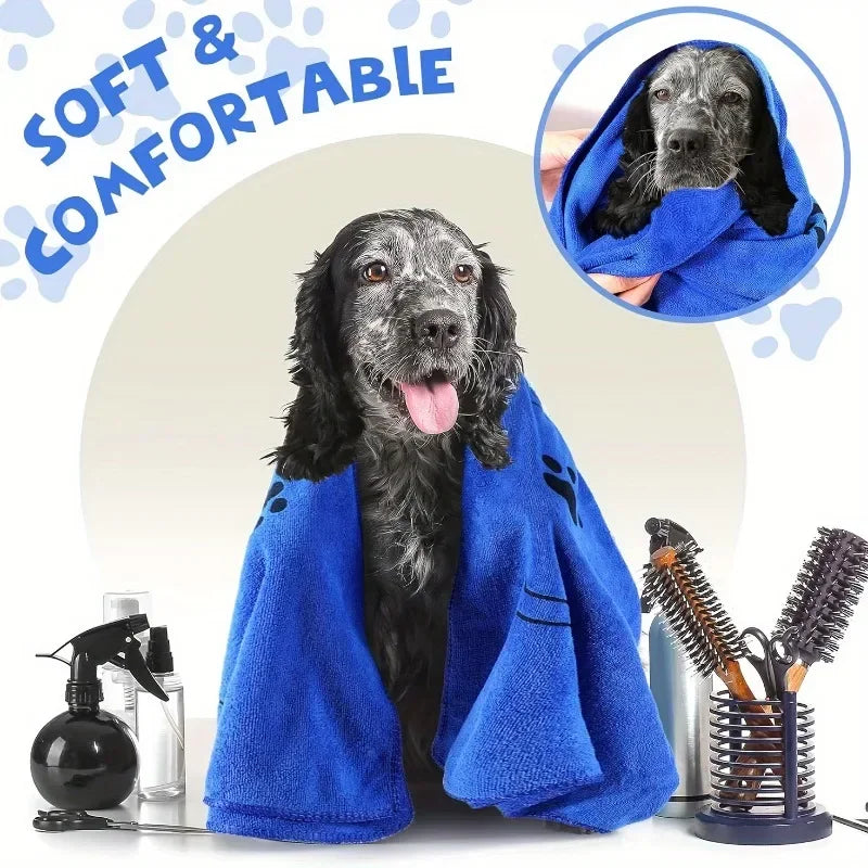 Dog Towel Drying Dog Cat Pet Towel Puppy Microfiber Quick Drying Dog Claw Bath Towel Pet Bath Products Absorbent Pet Supplies