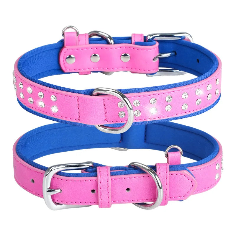 S-L Bling Rhinestone Puppy Dog Collars Personalized Small Dogs Chihuahua Collar for Small Dogs Cats Necklace Pet Accessories