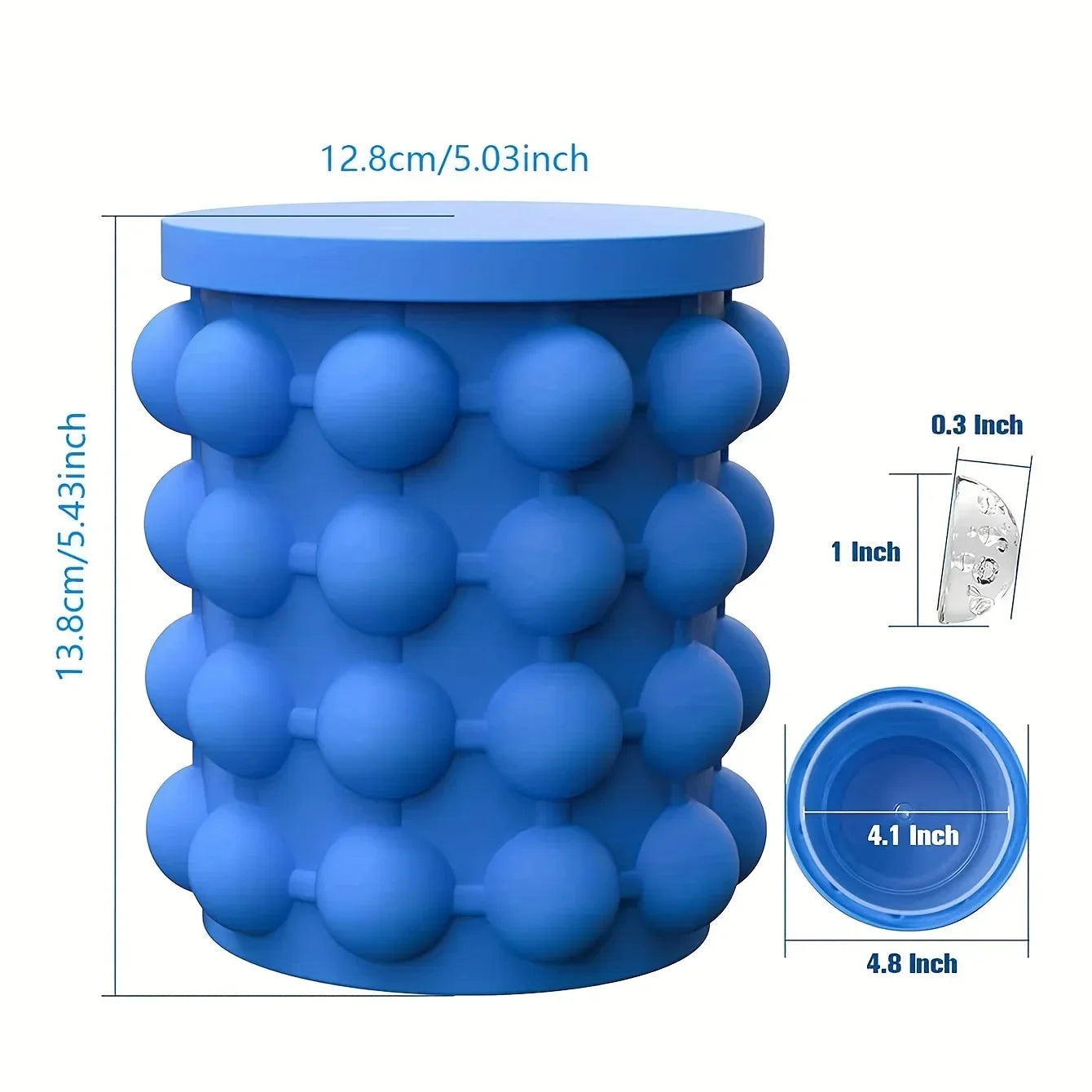 1pc Silicone Ice Bucket Portable 2 In 1 Large Mold With Lid Whiskey Freeze Ice Cooler Beer Cabinet Kitchen Bar Tools