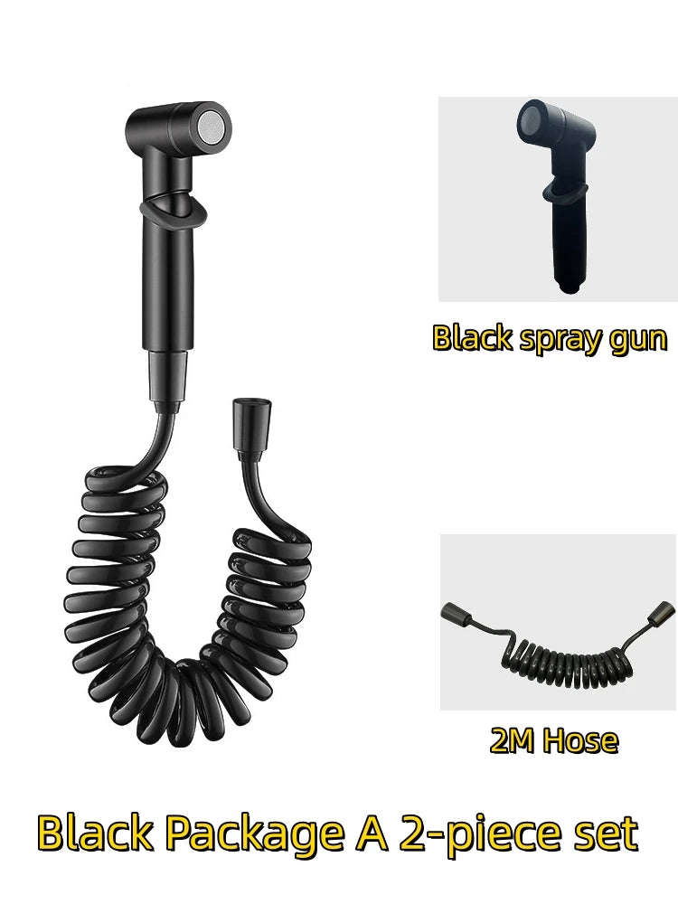 Bidet Toilet Sprayer Set Spray Water Bathroom Handheld Bidet Sprayer Toilet Shower Double Outlet Angle Valve Toilet Accessories