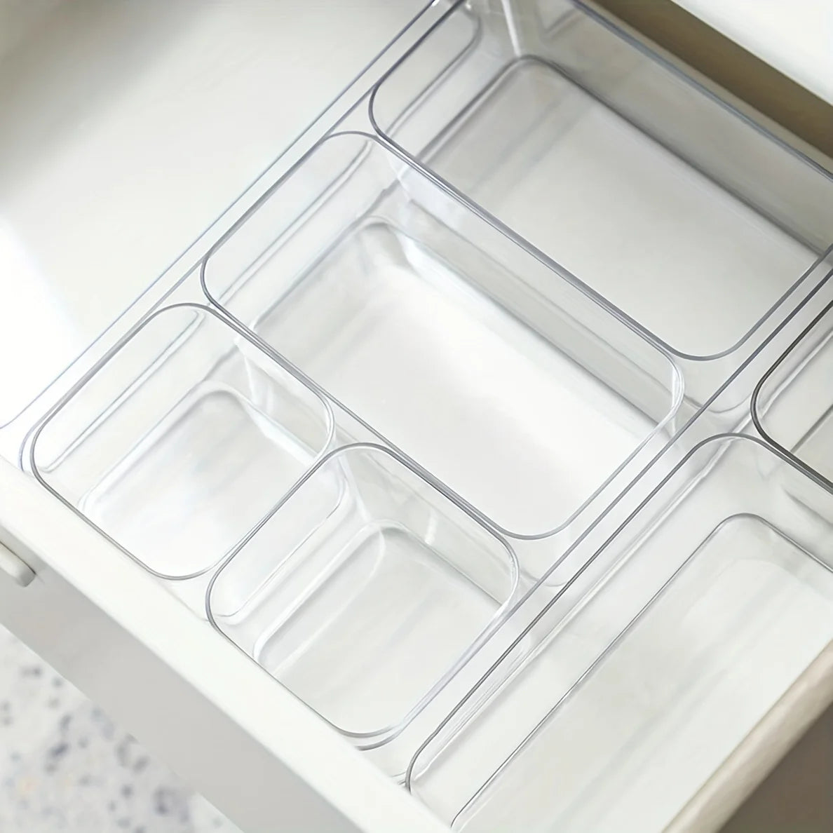 1pc-Acrylic desktop drawer classification transparent miscellaneous storage box, cosmetics, tableware, stationery storage box