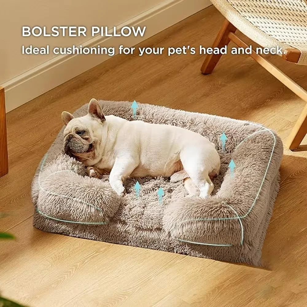 Square Dog Bed Dog Plush Pet Bed Winter Thickened Pad Dog Sleeping Bed Sofa Removable Pad Dog Small Large Dog square kennel
