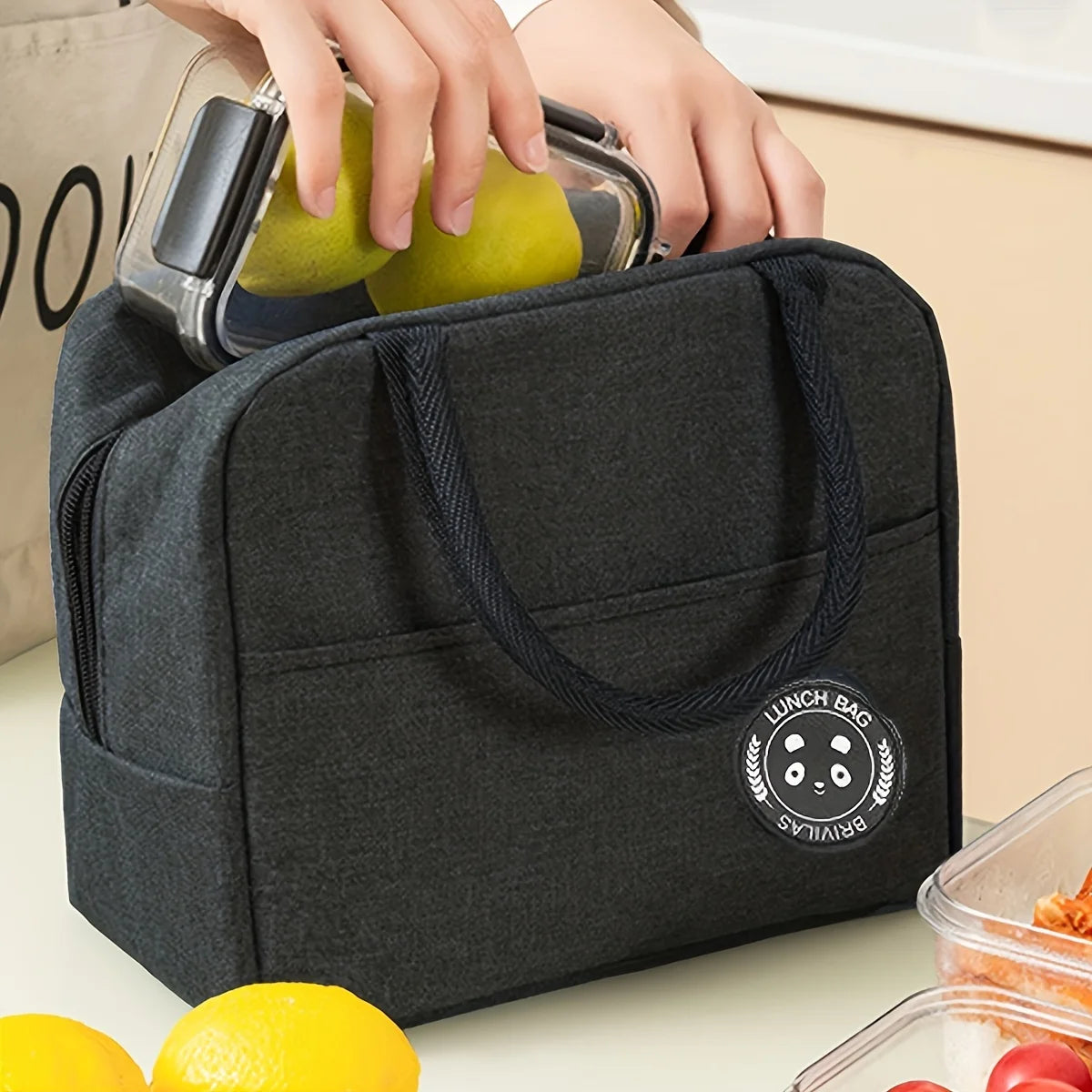 1PC insulated lunch box bag, thickened student portable bento bag