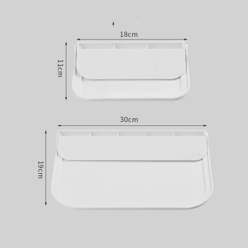 Folding Wall Mounted Shelf Saving Space Foldable Storage Rack Punch-Free Phone Holder Wifi Router Storage Tray BathroomOrganizer