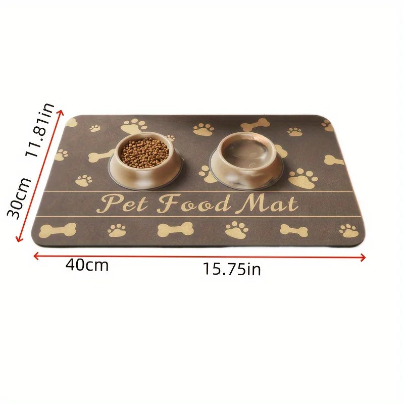Pet Feeding Mat Absorbent Mat For Food And Water Stain Free Quick Dry Dog Water Dispenser Mat Non-slip Indoor Pet Dog Placemat