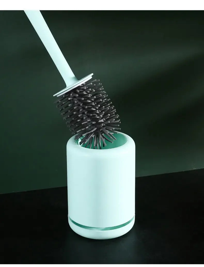 Hanging Silicone Toilet Brush Cleaner with Long Handle Flexible Cleaner Bathroom Brush Quick Drying Holder Bathroom Accessories