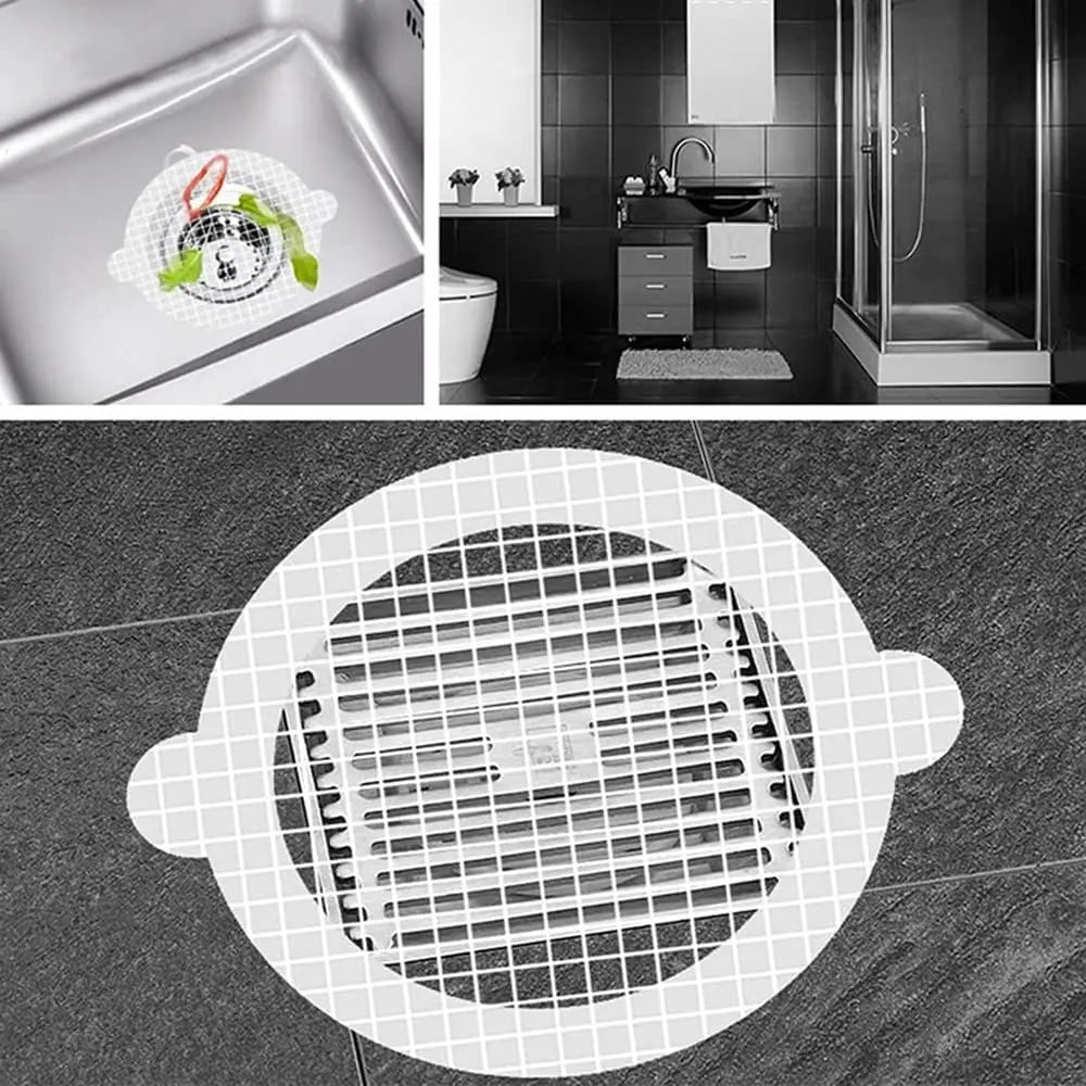 Anti-blocking Filter Screen Disposable Floor Drain Sticker Hair Catcher Drain Stopper Cover Kitchen Bathroom Accessories