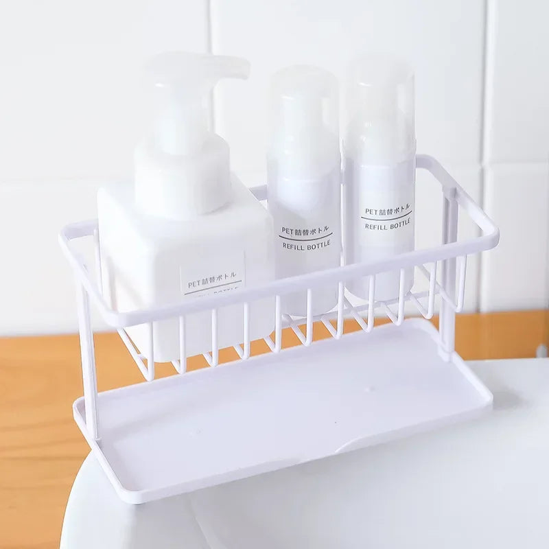 Sink Drain Rack Soap Sponge Toilet Holder Storage Organizer Bathroom Accessories Kitchen Gadget Convenience Shelf