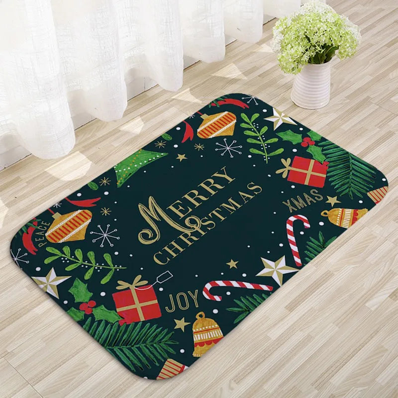 Merry Christmas Decorations for Home Elk Doormat Navidad Ornament New Year 2025 Gifts Xmas Party Decor Natal Noel 2024 Rug Mat
