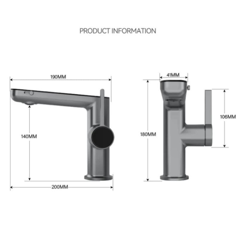 Temperature Digital Display LED Basin Faucet 2 Modes Multi-function Hot Cold Water Sink Mixer Wash Tap For Bathroom