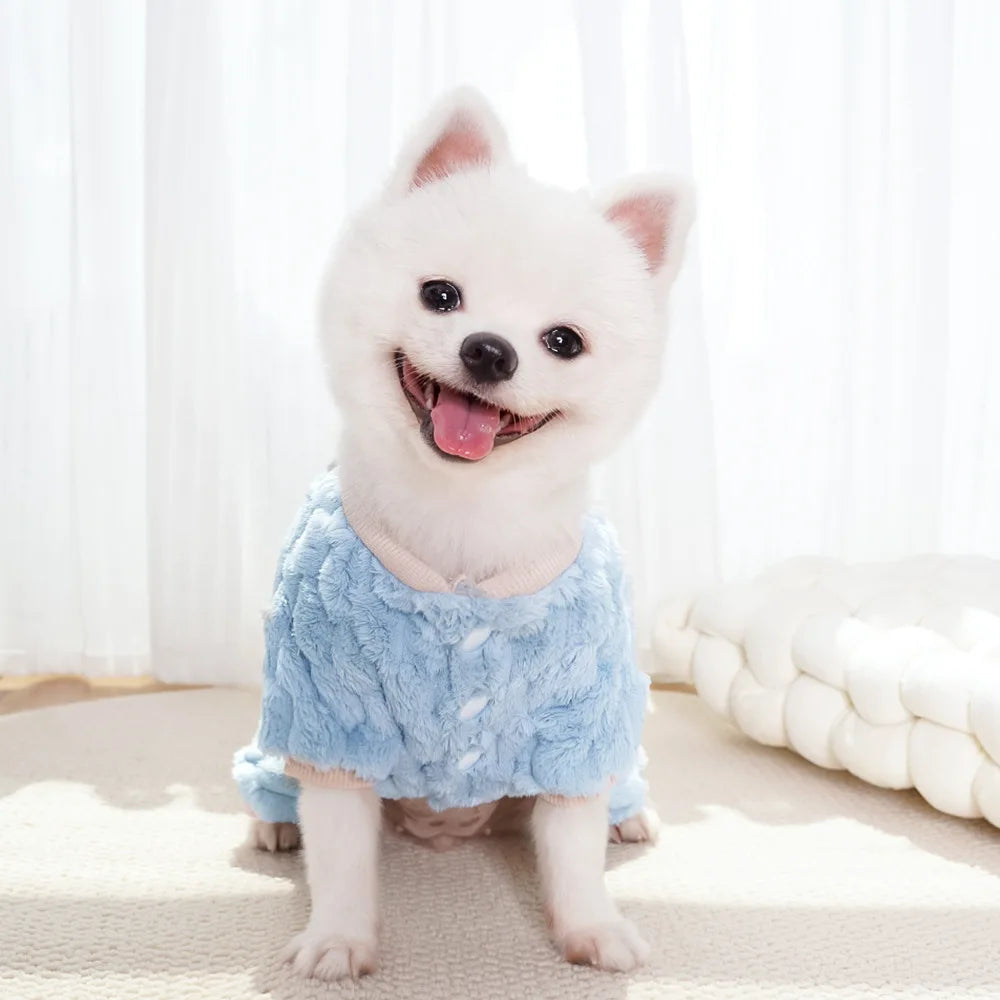 Warm Fleece Pet Overalls for Small Dogs Cats Jumpsuit Puppy Clothes French Bulldog Chihuahua Pajamas Poodle Outfits Pet Clothes