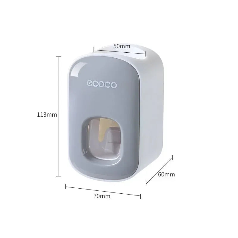Automatic Toothpaste Dispenser Dust-proof Toothbrush Holder Wall Mount Stand Bathroom Accessories Set Toothpaste Squeezer