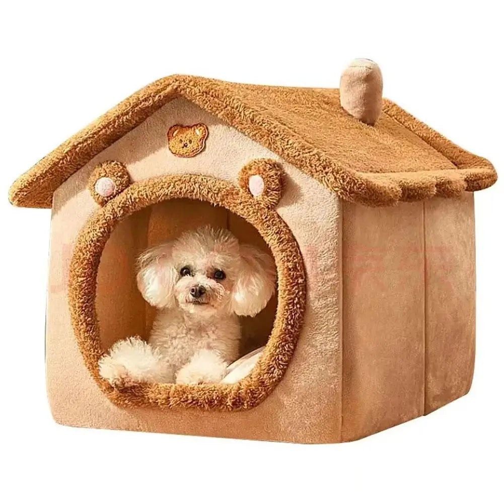 Cat Bed House Winter Sleeping Cave Collapsible Removable Washable Pet House Puppy Cave For Small Dogs And Cats Pet Supplies
