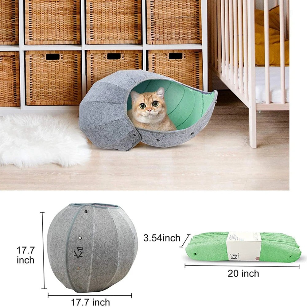 1pcs Pet Spherical Foldable Multiplayability Cat Toy Bed Interactive Cat Tunnel Toy Dual-Use Indoor Toy Cat House Kitten Mat