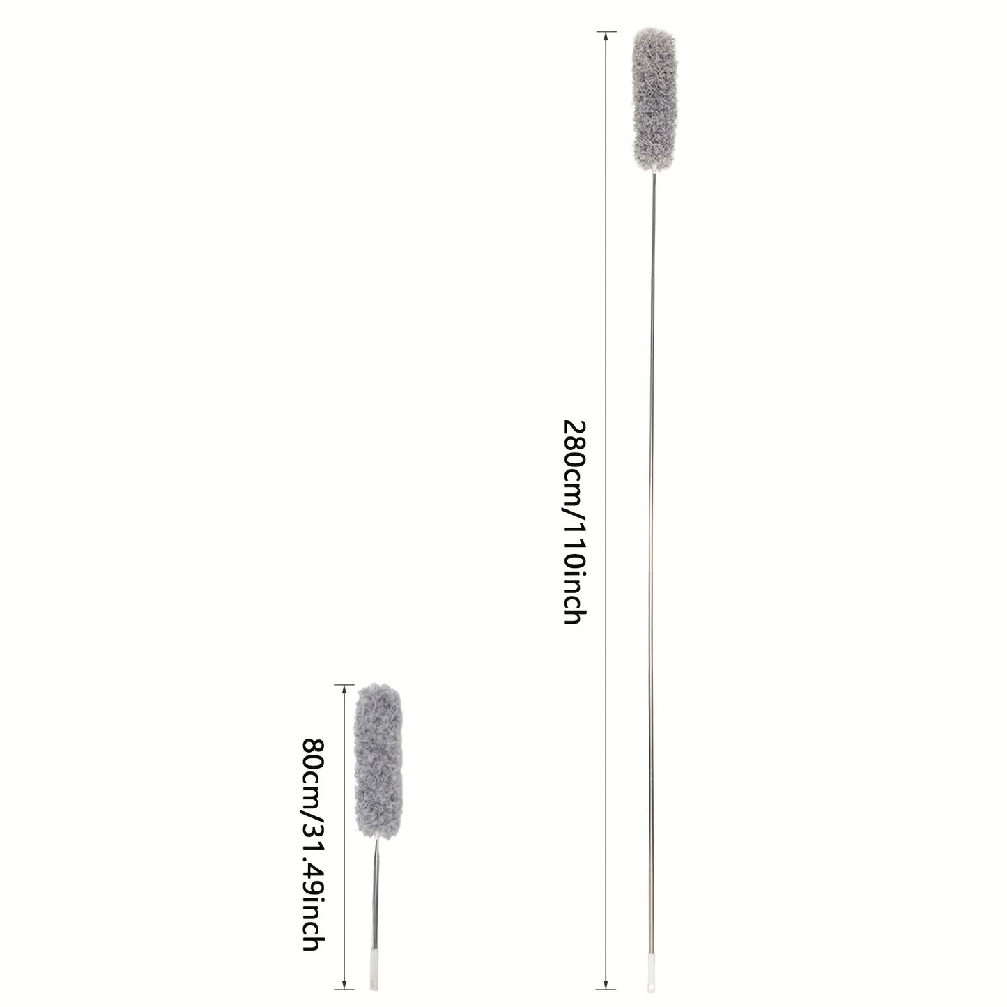 1pc Retractable Duster Stainless Steel Long Handle Dusting Brush Household Cleaning Tools Microfiber Dust Chicken Feather