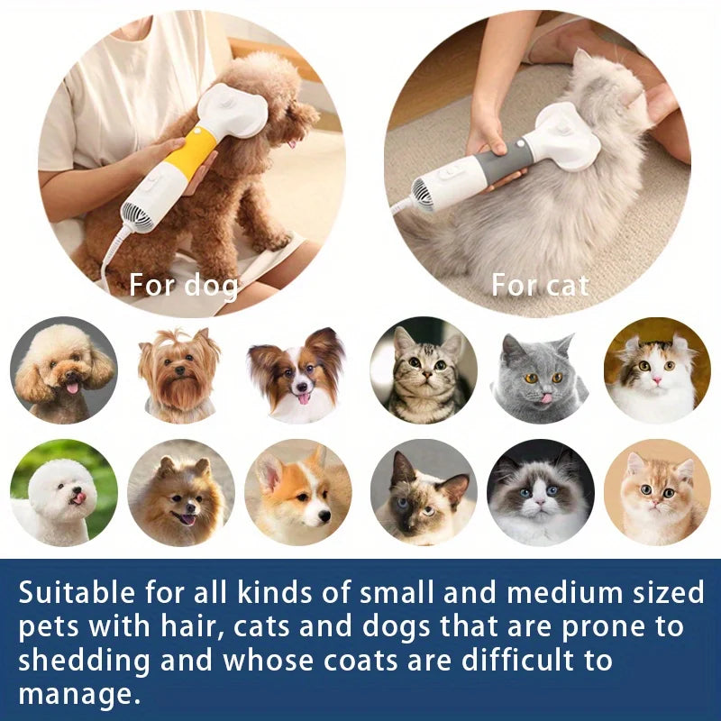 Quiet Pet Grooming Dryer With Comb Brush For Grooming Dogs Cats And Kittens-Fast Drying And Gentle On Fur