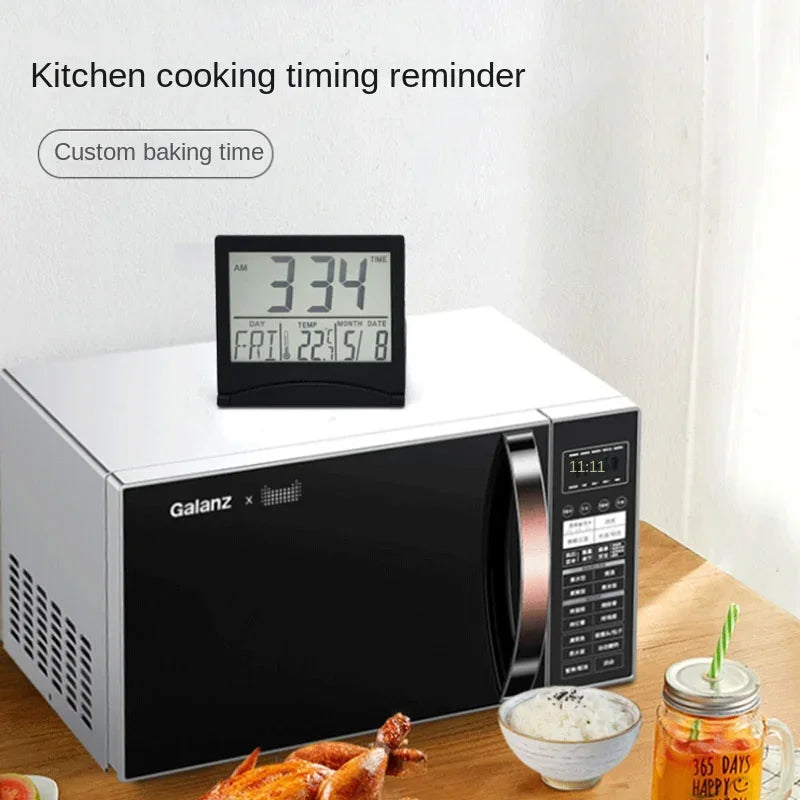Electronic Folding LCD Digital Alarm Clock Desktop Temperature Hygrometer Clock Weather Station Desk Table Travel Mini Clock