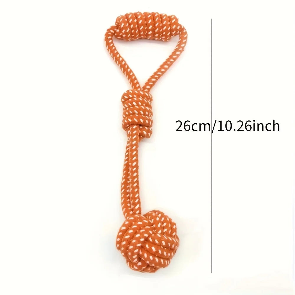 1pcs Dog Cotton Rope Toy Molar Bite Resistant Braided Rope Knot Toy Medium Large Hand Pull Toy Pet Random Color