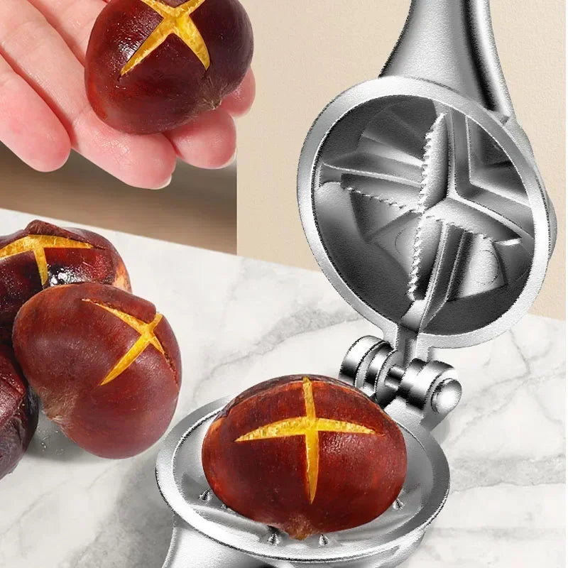 Chestnut Opener Machine Stainless Steel Quick Clip Walnut Pliers Chestnut Sheath Cutter Nut Cracker Sheller Kitchen Tool