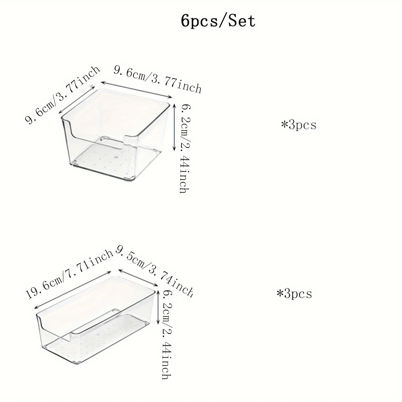 6pcs - Clear Plastic Makeup Organizer Cosmetic Storage Box Makeup Brush Holder Stationery Storage Pen Holder Lipstick Display