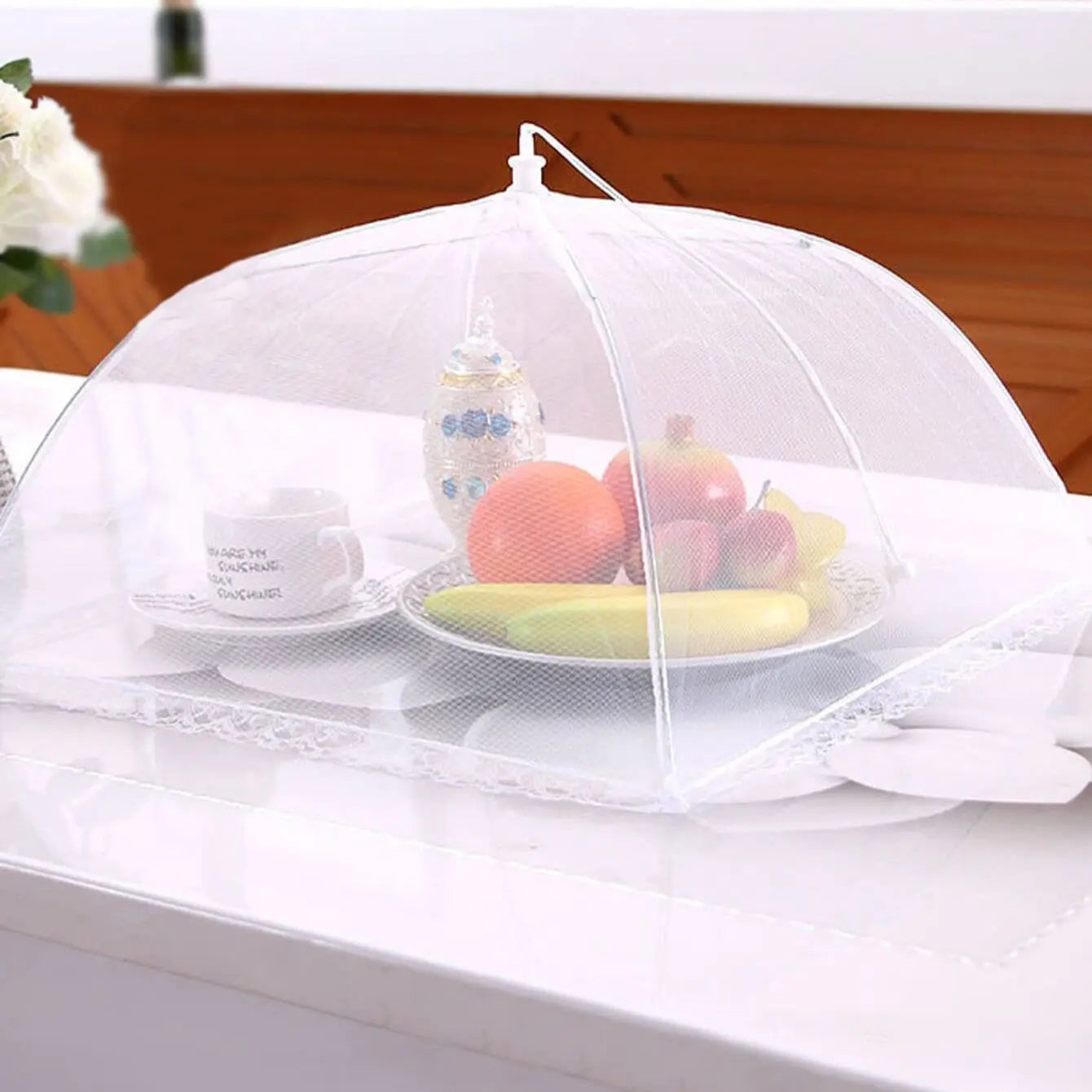 1PC-Food Covers Mesh Foldable Kitchen Anti Fly Mosquito Tent Dome Net Umbrella Picnic Protect Dish Cover Kitchen Accessories