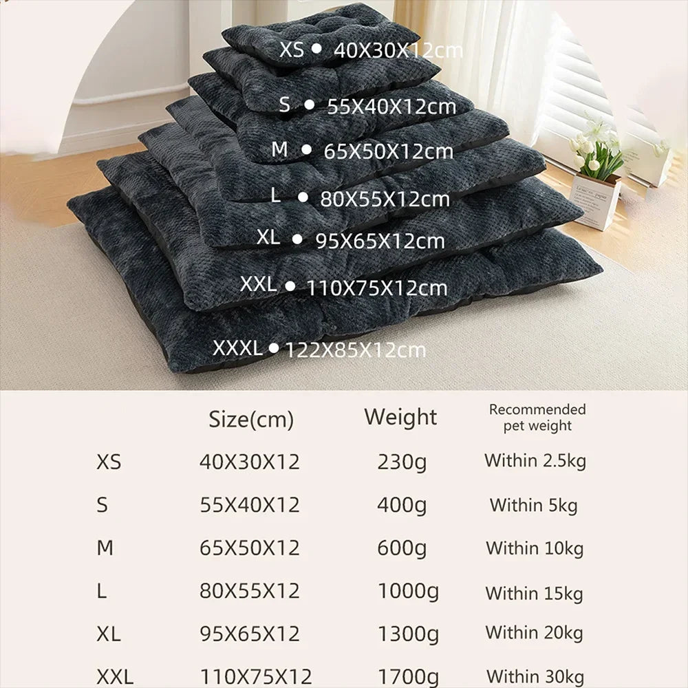 Dog Bed Pet Mat Pet Bed Washable Plush Pet Crate Bed For Dog Anti-Slip Pet Mat Bed For Cat Fluffy Comfy Pet Sleeping Mat
