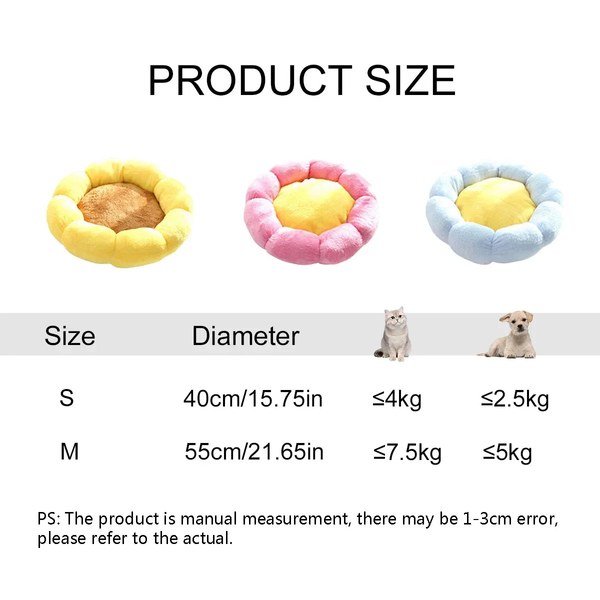 Flower-Shaped Dog Mat Plush Flower-shaped Dog Beds for Small Dogs Comfortable Sleep Cat Bed Indoor and Outdoor Use
