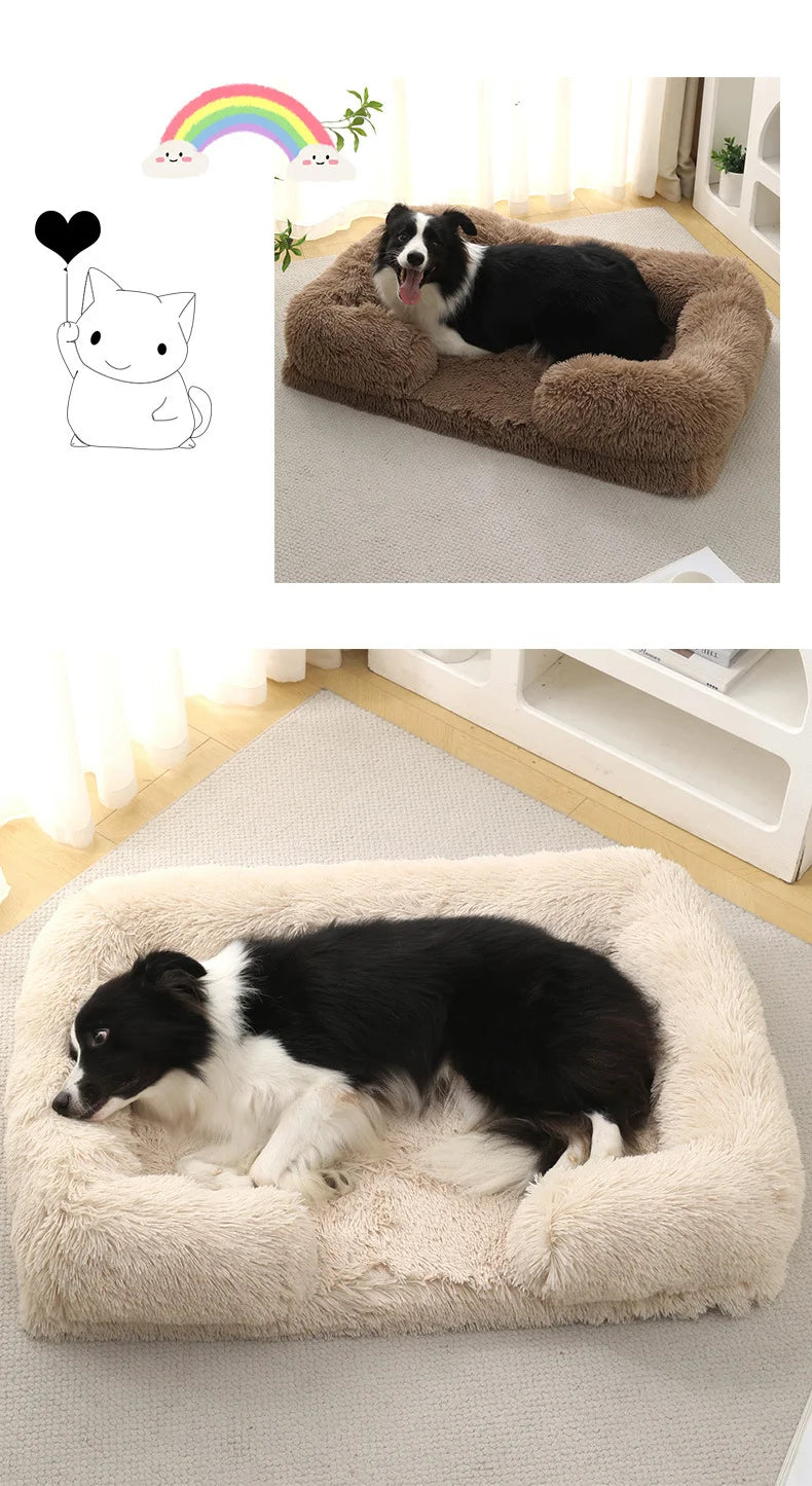 Square Dog Bed Dog Plush Pet Bed Winter Thickened Pad Dog Sleeping Bed Sofa Removable Pad Dog Small Large Dog square kennel