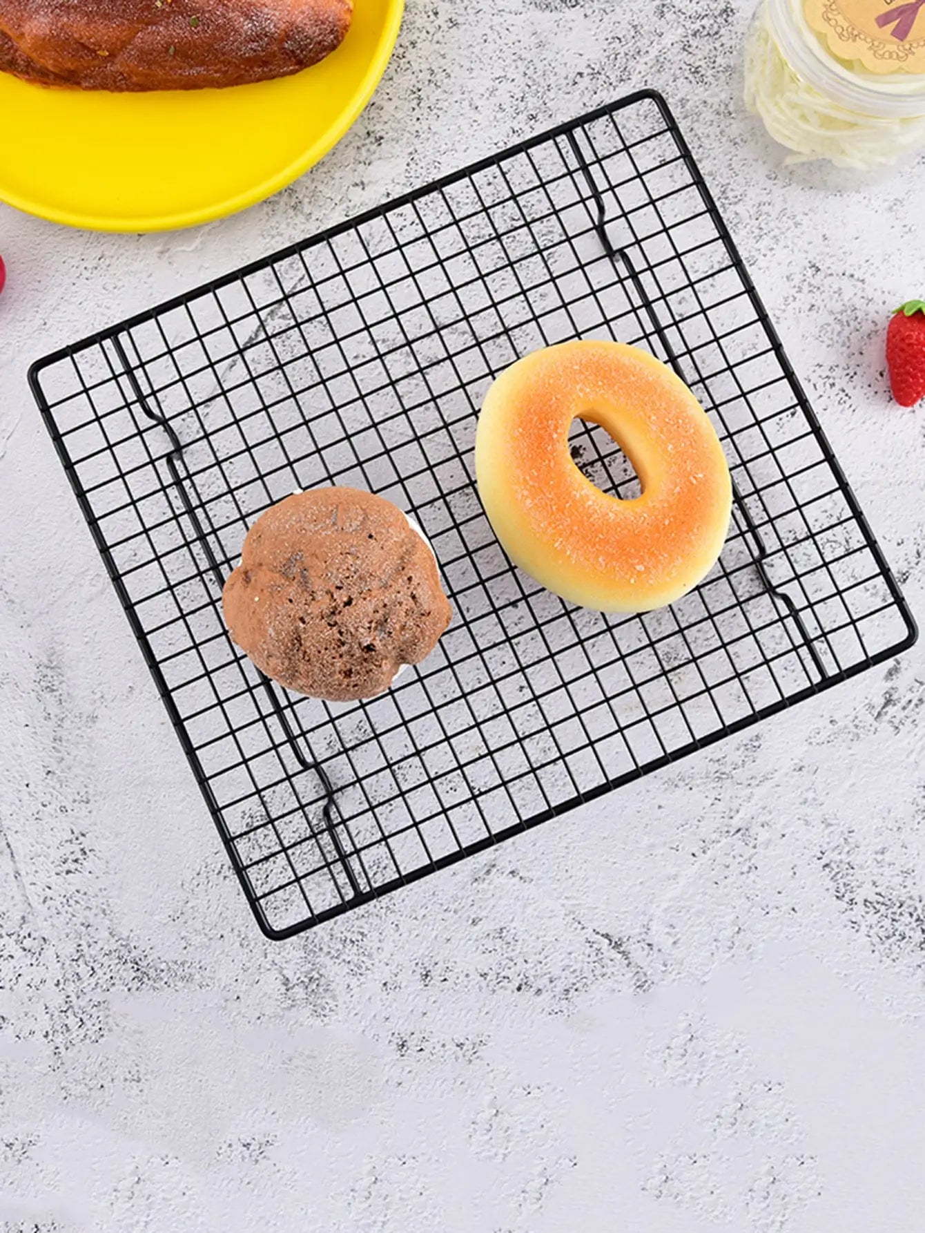 1pc-High Carbon Steel Nonstick Cake Cooling Rack Cooling Grid Tray Biscuit Cookie Biscuits Bread Muffins Cake Cooler Rack Stand