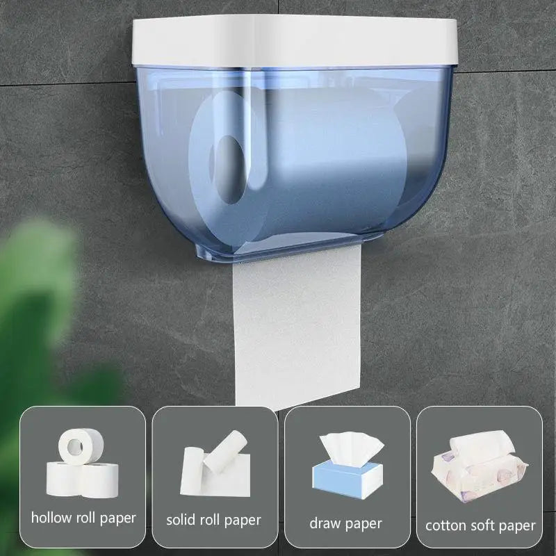 Waterproof Wall Mount Toilet Paper Holder Shelf Toilet Roll Paper Tube Storage Rack Storage Box Tray Rack Bathroom Supplies
