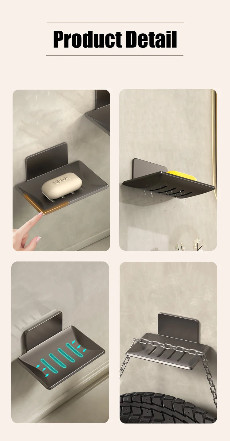 Bathroom Soap tray hole free wall mounted soap sponge holder organizer accessories kitchen soap holder