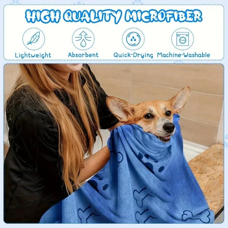 Dog Towel Drying Dog Cat Pet Towel Puppy Microfiber Quick Drying Dog Claw Bath Towel Pet Bath Products Absorbent Pet Supplies