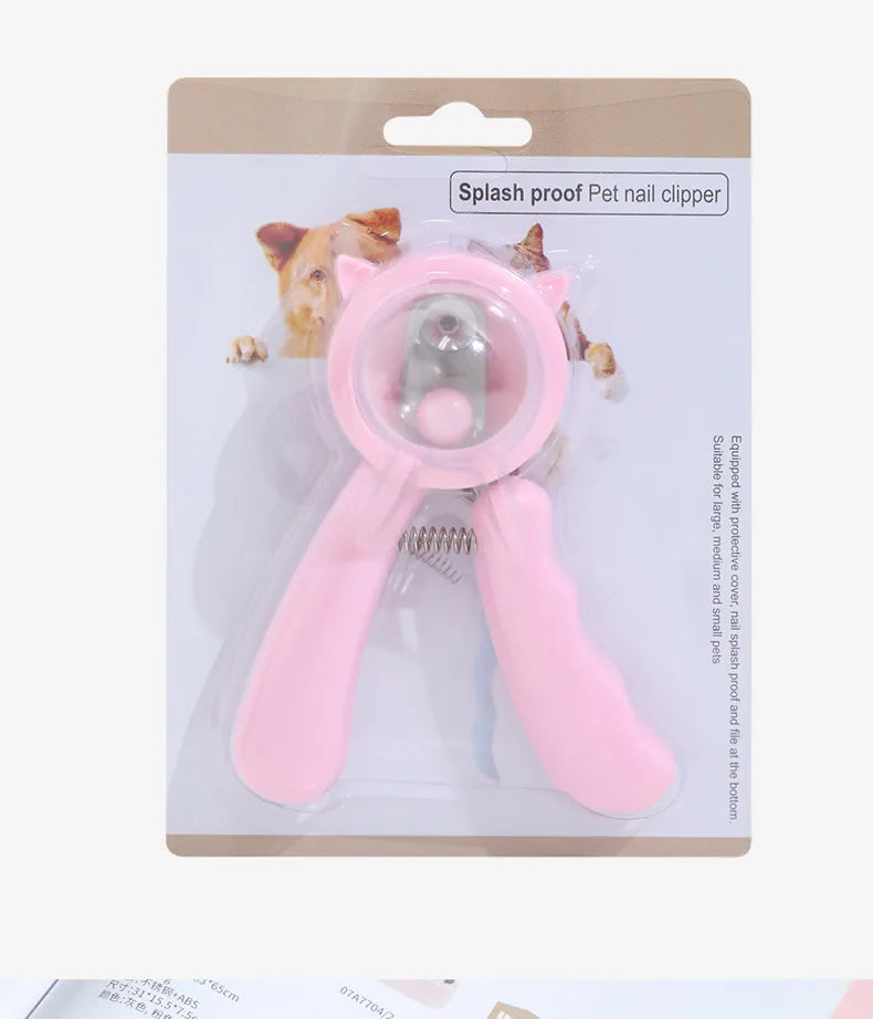 Pet nail clippers for dogs and cats, alloy blades for nail grinding, blister pack, splash-proof nail clippers with file