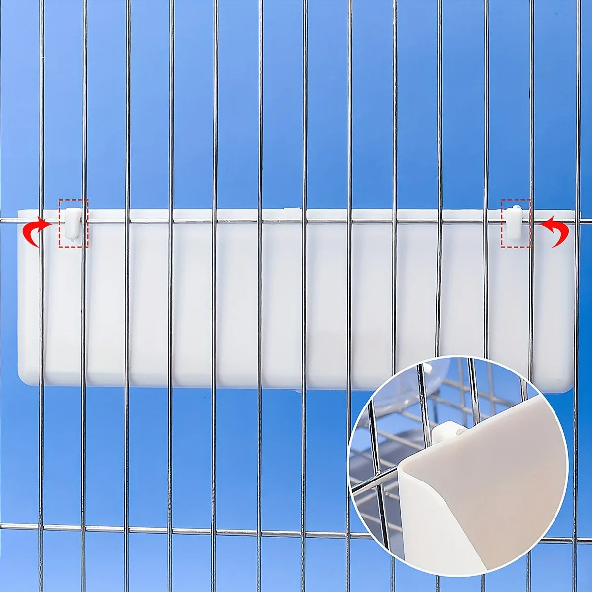 Double grid stand bird feeding trough parrot feeder