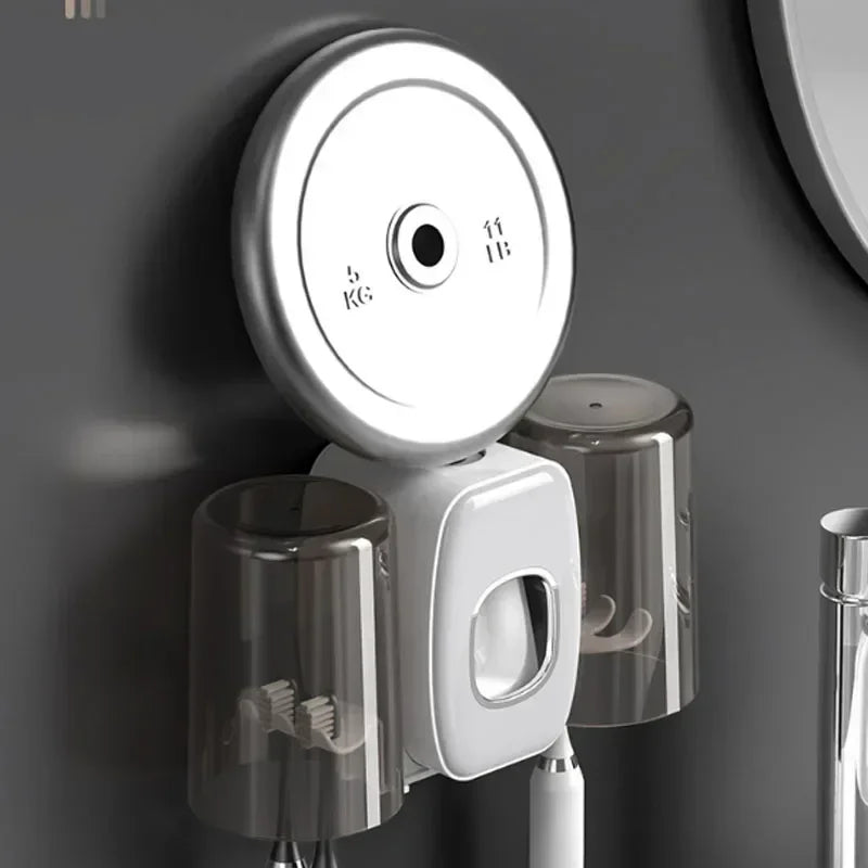 Toothbrush Holder With Cup Holder Toothpaste Dispenser Toothbrush Storage For Home Bathroom Accessories Without Drilling