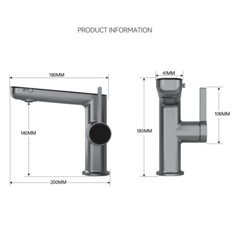 Temperature Digital Display LED Basin Faucet 2 Modes Multi-function Hot Cold Water Sink Mixer Wash Tap For Bathroom