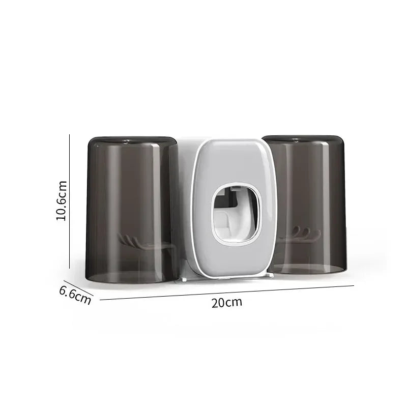 Toothbrush Holder With Cup Holder Toothpaste Dispenser Toothbrush Storage For Home Bathroom Accessories Without Drilling