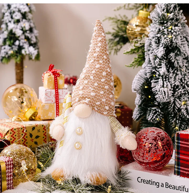 Glowing Gnome Christmas Faceless Doll 30cm Tree Decorations 2024 Night Light Xmas Gift Navidad 2023 New Year Home Decor