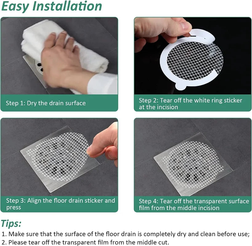 Anti-blocking Filter Screen Disposable Floor Drain Sticker Hair Catcher Drain Stopper Cover Kitchen Bathroom Accessories