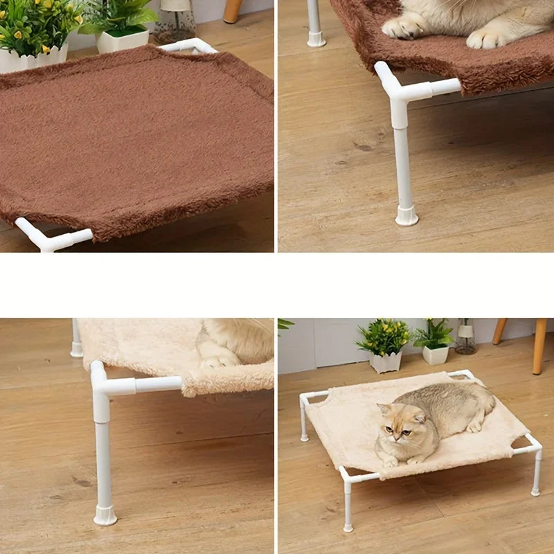 Pet Camping Bed Elevated Bed for Dogs Folding Puppy Camping Bed Cat House Portable Removable Washable Puppy Beds Dog Hammock