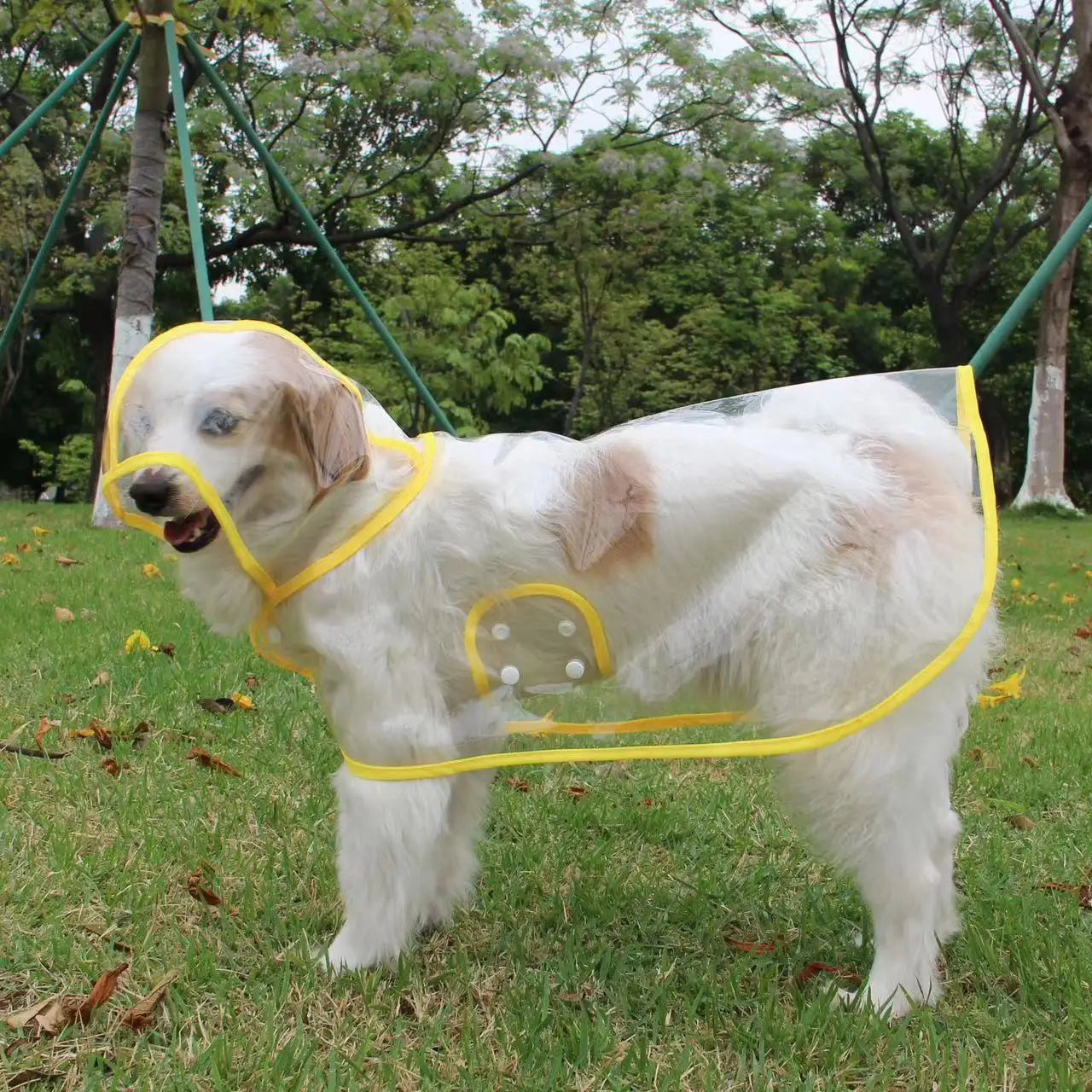 Dog Raincoat Pet Dog Puppy Transparent Rainwear Raincoat Hooded Waterproof Clearjacket Plastic Puppy Rain Poncho Outdoor