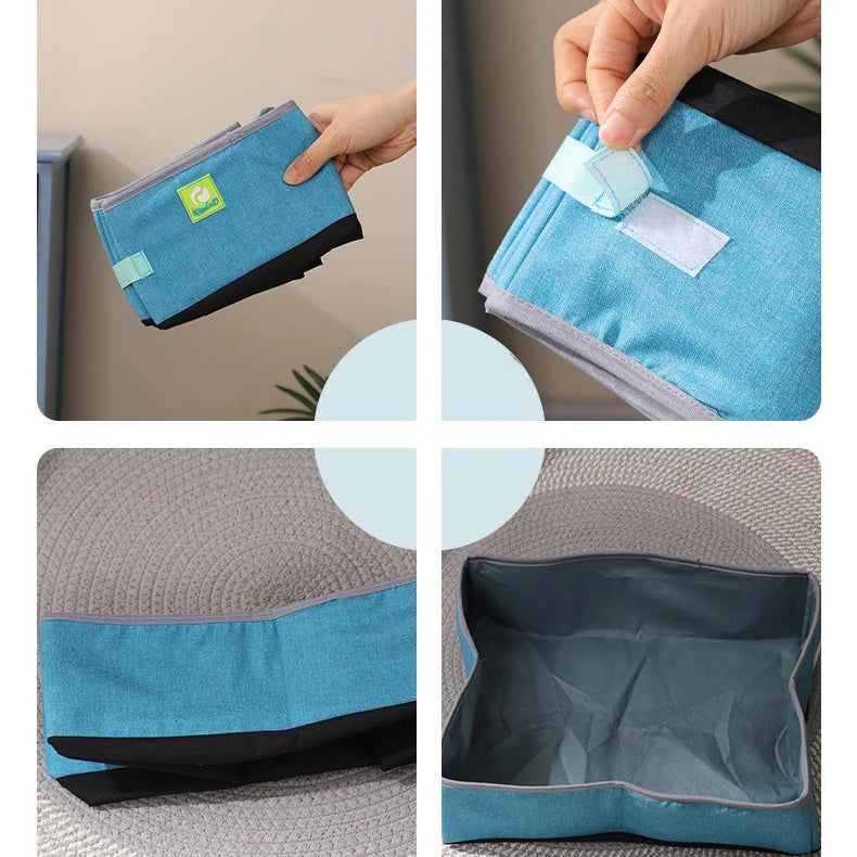 Semi Enclosed Cat Litter Box, Foldable, Portable, Waterproof, Oxford Cloth, Open Cat Toilet Cat Litter Box Pet Supplies & Pet