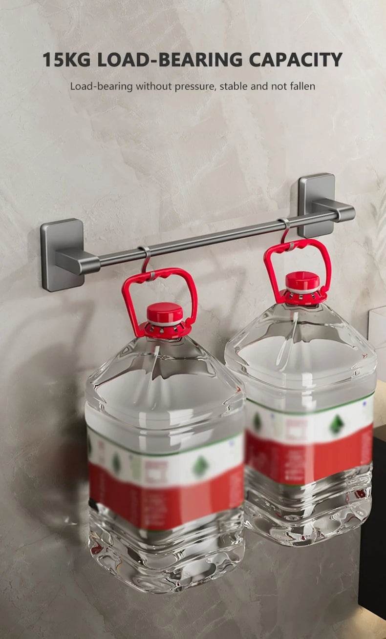Non perforated suction cup wall mounted towel rack, bathroom storage rack, bathroom horizontal bar towel rack