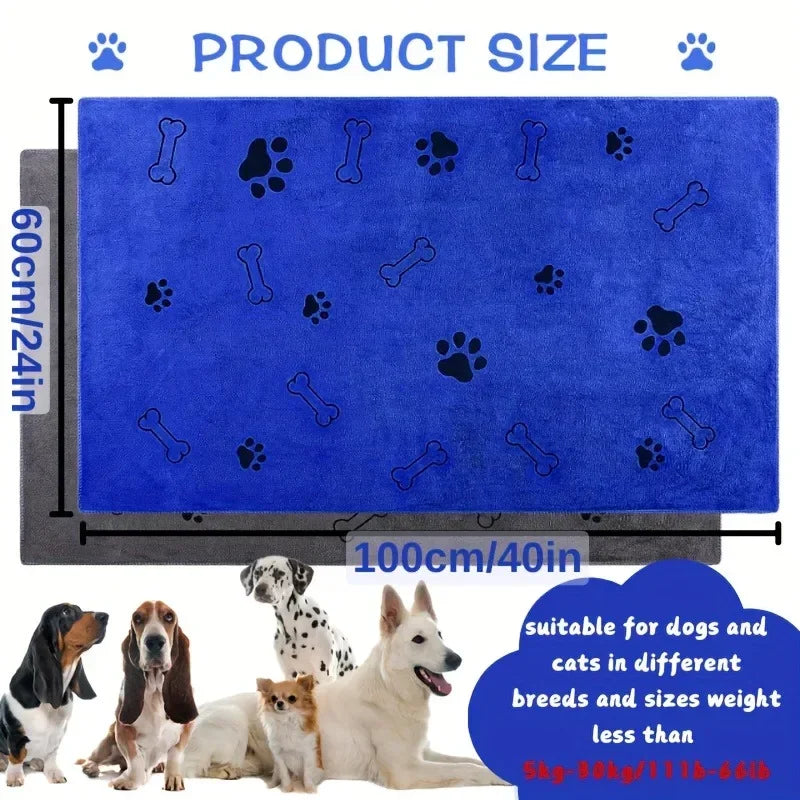 Dog Towel Drying Dog Cat Pet Towel Puppy Microfiber Quick Drying Dog Claw Bath Towel Pet Bath Products Absorbent Pet Supplies