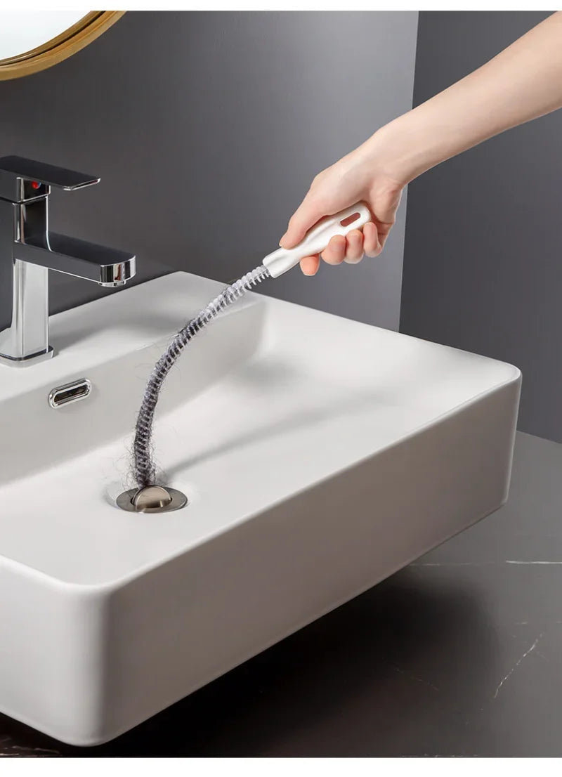 Pipe Dredging Brush Long Clean Kitchen Bathroom Hair Sewer Sink Cleaning Drain Pipe Flexible Cleaner Clog Plug Hole Remover Tool