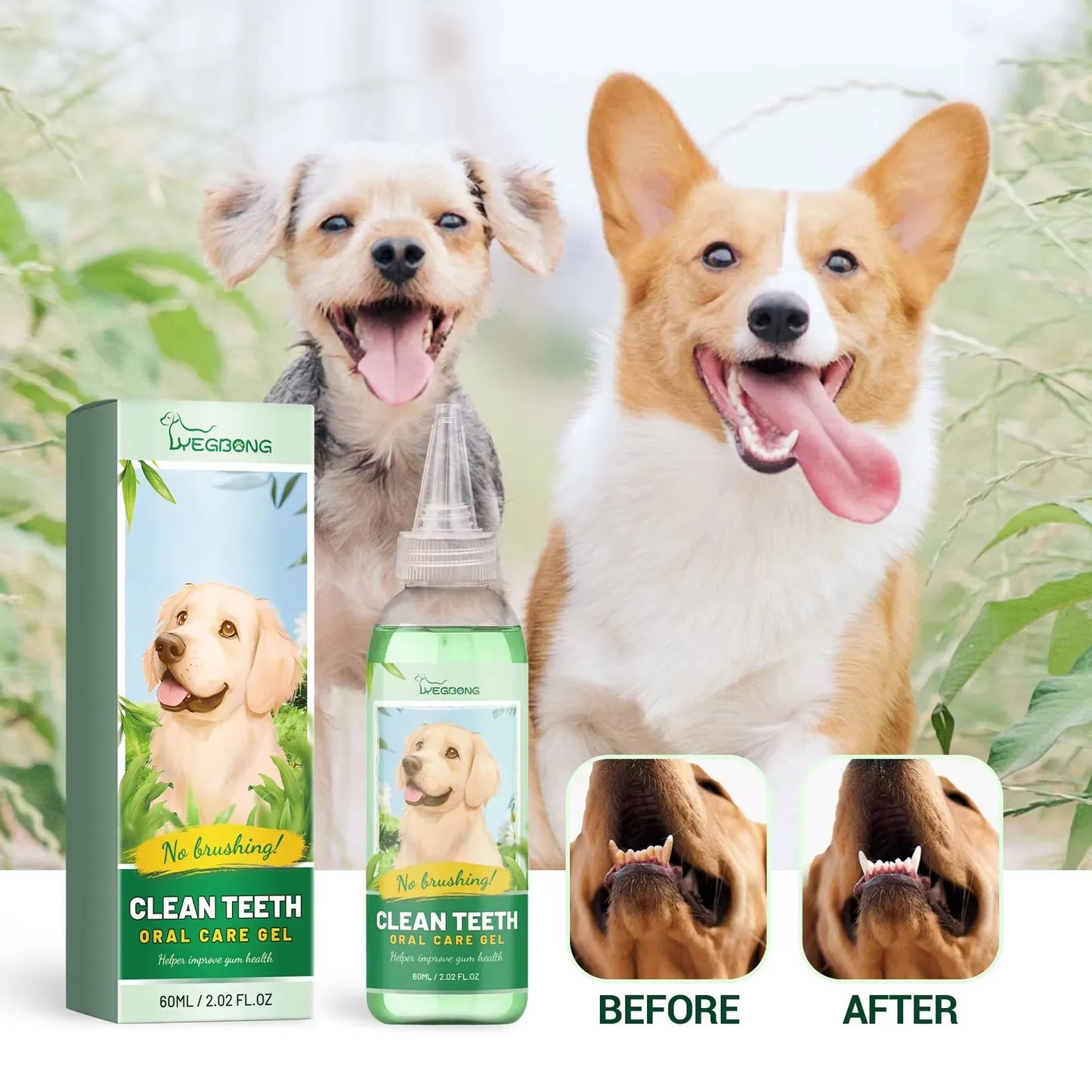 Pet Oral Cleaning Gel Bad Breath Tartar Eliminator Plaque Removal Oral Tooth Stain Deodorant Whiten Teeth Cat Teeth Repair Gel